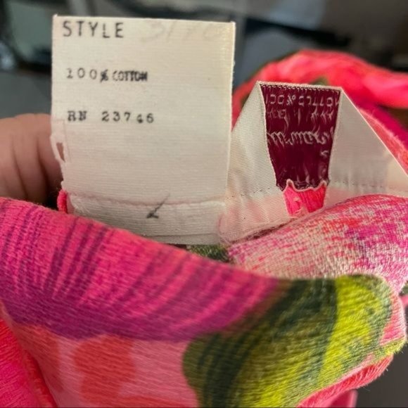 Vintage Hawaiian togs embroidered long dress beach beautiful floral pink sz  xxs - Picture 4 of 7